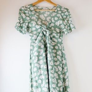 Princess Polly long green floral dress